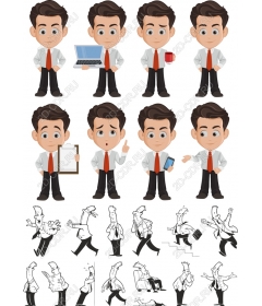 Set of cliparts for your characters-business - set