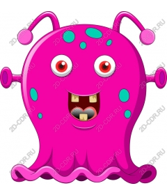  A happy pink monster