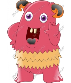Playful pink monster
