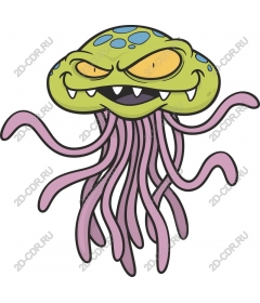  Bright cartoon jellyfish