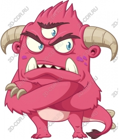  Fancy pink three-eyed monster