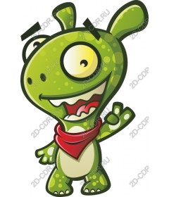  Charming green cartoon character