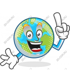 Funny cartoon character of the Earth