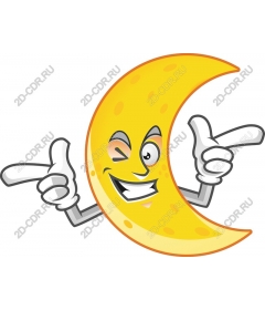 Playful character winking moon
