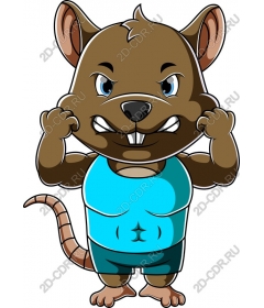 Muscular cartoon rodent