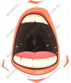 Expressive open mouth