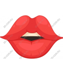  Bright red lips