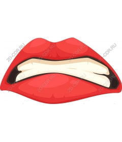  Bright red lips