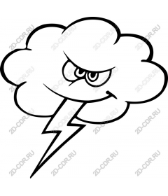 Mischievous cloud with lightning