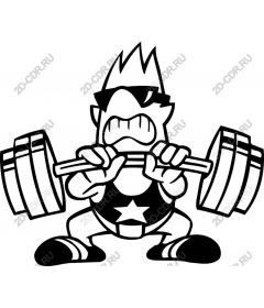  Cartoon Weightlifter