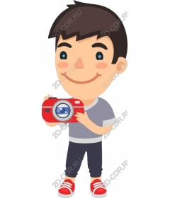  Happy boy with camera