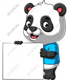  Cute Panda with blank sign
