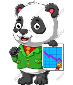 Playful business pandas