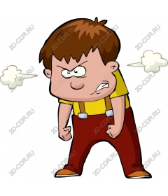  Angry cartoon boy