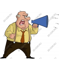  Attractive character-megaphone