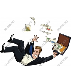 Businessman in a tailspin