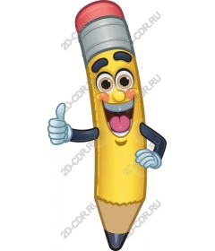 Funny cartoon pencil
