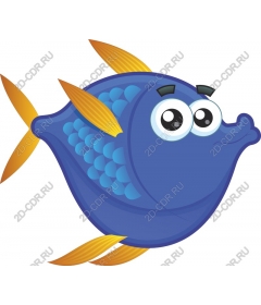 Playful blue fish