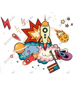 Whimsical rocket for space adventure