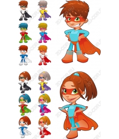 Set of superheroes - a colorful and