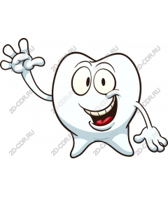 Happy cartoon tooth