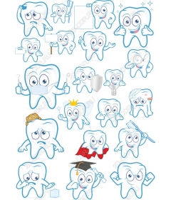 Set of clip art with images of teeth - 20