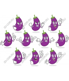 Animated character pack "Eggplant"