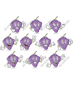 The set of characters "Playful grapes"