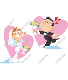  Cartoon Wedding bliss