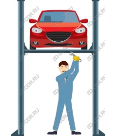  Профессиональный механик, работающий с автомобилем
