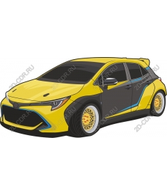  Bright yellow hatchback