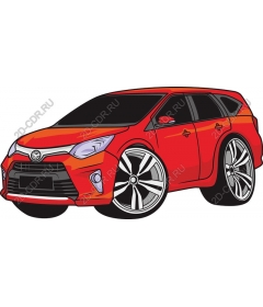  A bright red car
