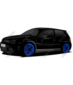  Elegant black car with blue wheels