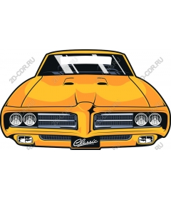  Classic yellow muscle car