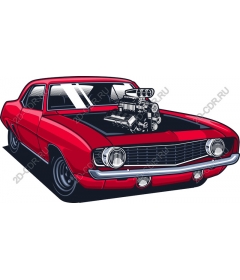  Classic red muscle car