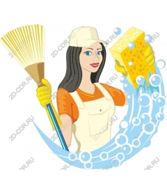  Bright cleaning lady