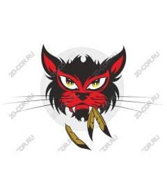  The fierce red and black animal head