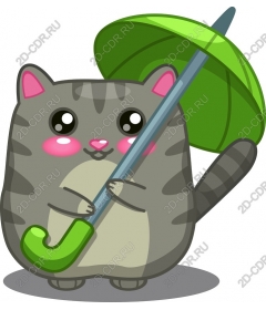  Adorable cat with an umbrella