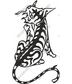Intricate black-and-white cat