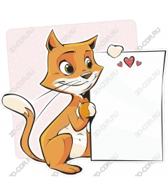  Cute cat holding an empty sign