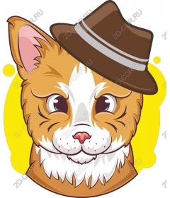  Classic cat character with a fedora hat
