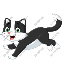 Playful cartoon cat