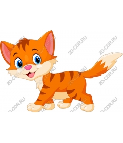  Cartoon orange kitten