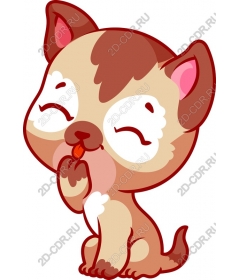 Playful cartoon kitten