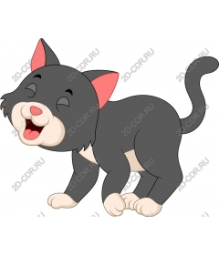  Cute playful cartoon cat