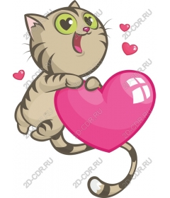  Charming cat with a heart