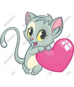  Cute kitten holds the heart