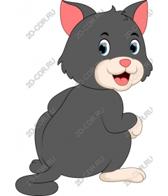 Игривый черный кот