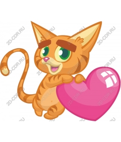  Cute cat with a heart