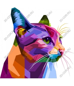 Geometric portrait of a cat